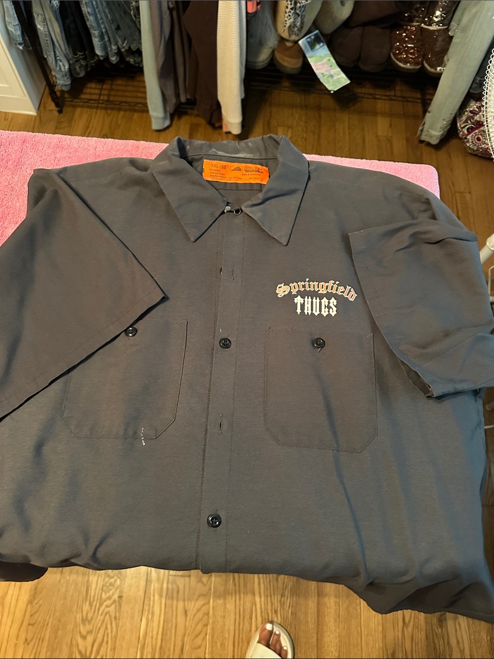 Short-Sleeve Shirt Jacket in Dark Gray